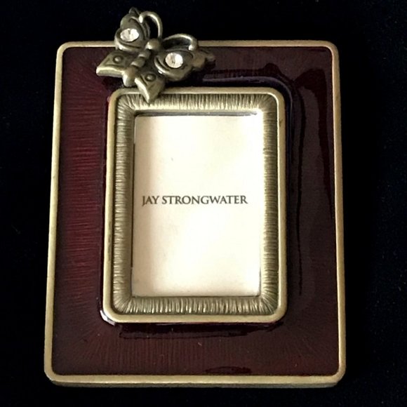 Jay Strongwater Burgundy Enamel Butterfly Frame - Picture 5 of 7
